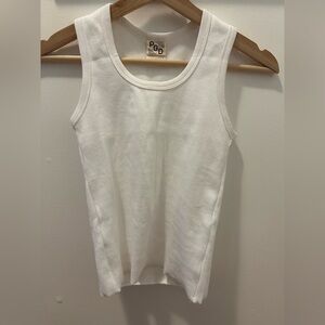 BNWOT- Plenty PGD White Thick Ribbed Tank Top (XXS)